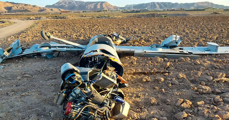 ইরানের মাটিতে ভেঙে চুরমার ইসরাইলের ড্রোন, দেখুন ছবিতে