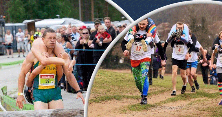 ভালোবাসার পরীক্ষা দিতে স্ত্রীকে কাঁধে নিয়ে দৌড়াতে হয় স্বামীকে