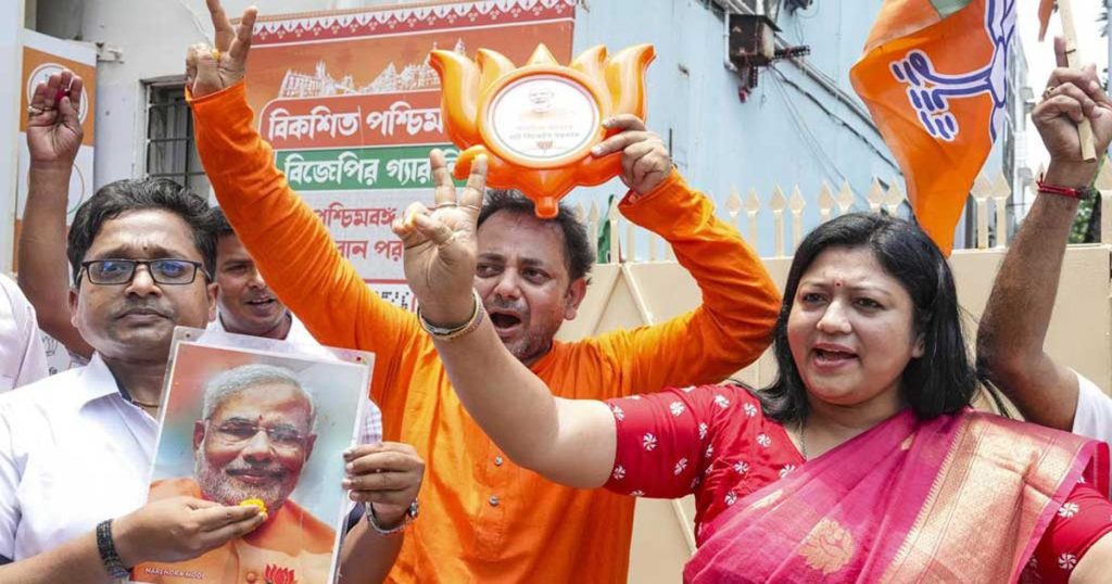 পশ্চিমবঙ্গে বড় জয়ের পথে বিজেপি, ২০৪ আসনে এগিয়ে দলটি